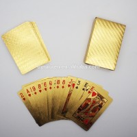 custom design OEM plastic coated cheap gold playing cards