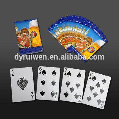 custom design OEM plastic coated cheap advertising playing cards